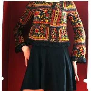Cropped Tapestry Festival Lacey Top